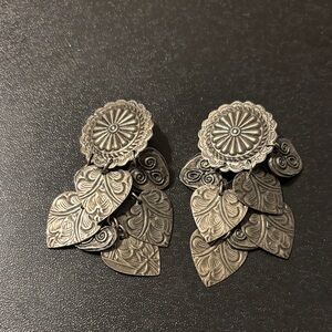 Heart Concho Waterfall Cha Cha Earrings Pressed Hearts